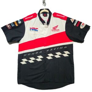 Vintage Honda Racing HRC Pit Crew Shirt Mens XL Black Red White Made in USA